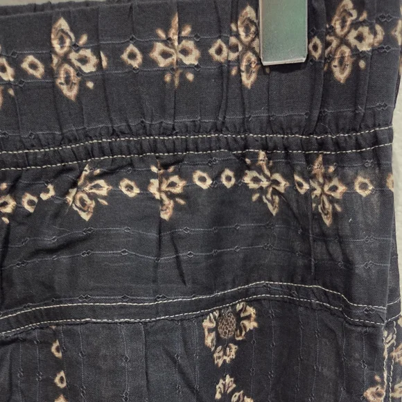 NWT Free People Come Over Printed Pants Charcoal Combo XS - Picture 6 of 10